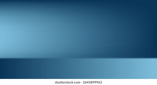 Gradient Blue abstract background. Smooth Dark blue with light vignette Studio.