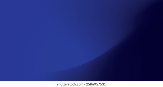 Gradient blue abstract background with a soft curve and smooth lighting