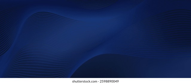Gradient blue abstract background with a soft curve and smooth lighting. vector