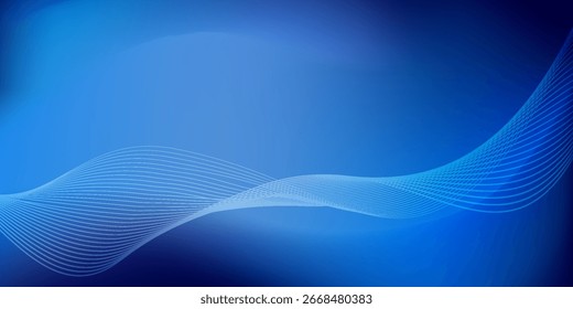 Gradient blue abstract background with a soft curve and smooth lighting.