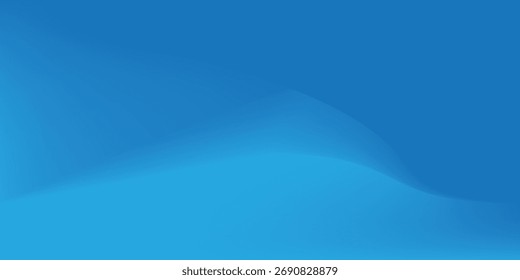 Gradient blue abstract background with a soft curve and smooth lighting.