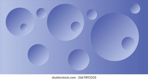 Gradient Blue Background with Abstract Floating Circular Shapes