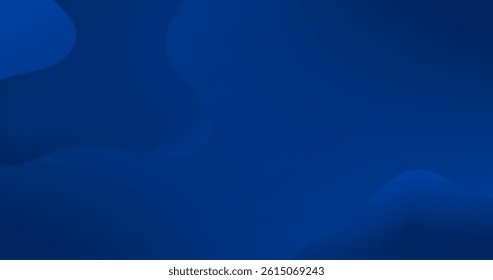 Gradient Blue Background with Gradient Blue Fluid Shapes in Different shades and thickness. Abstract pattern.
