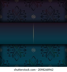 Gradient blue background with greek gold ornaments for logo design