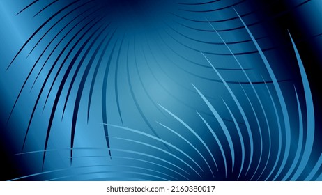 Gradient blue background with twisted abstract lines. Vector illustration.
