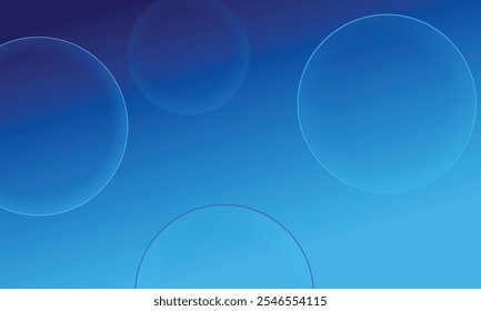 Gradient blue background vector design with circle ball model