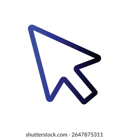 Gradiënt blauw zwart geschetste cursor pointer icon vector