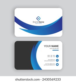 gradient blue business card design