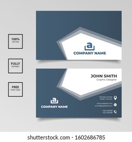 Gradient blue business card vector template design. Vector illustration EPS 10
