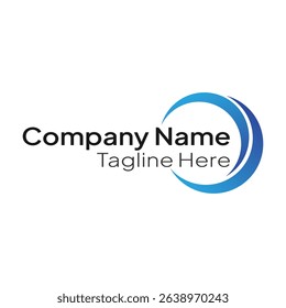 Gradient blue circle logo template for business and company.