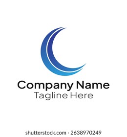 Gradient blue circle logo template for business and company.