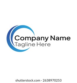 Gradient blue circle logo template for business and company.