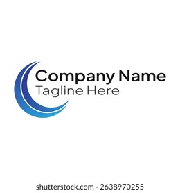 Gradient blue circle logo template for business and company.