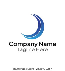Gradient blue circle logo template for business and company.
