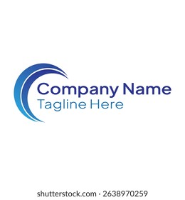 Gradient blue circle logo template for business and company.