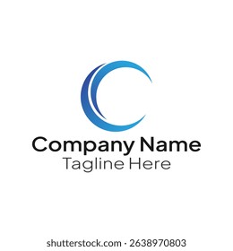 Gradient blue circle logo template for business and company