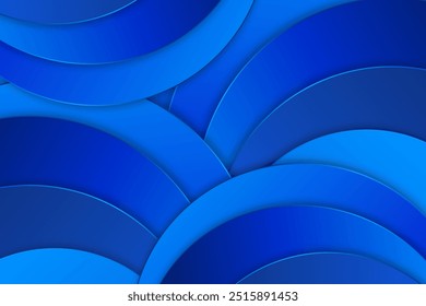 Gradient blue circles abstract background. Business background with stacked blue circles