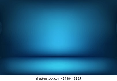 gradient blue color background. vector illustration. space empty room