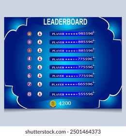 gradient blue color game leaderboard with abstract background vector