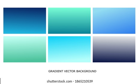 Gradient blue color vector background set. Abstract light to dark blue and azure colors simple various gradients set, trendy editable web design template, wallpaper, poster, flyer, banner or brochure svg