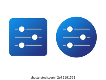 Ilustración de color azul degradado de un ícono de Filtrar que representa el refinamiento de datos, las opciones de clasificación y la organización de contenido para App e interfaces de Web.