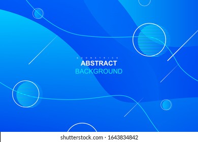 Gradient blue geometric background with abstract shape 