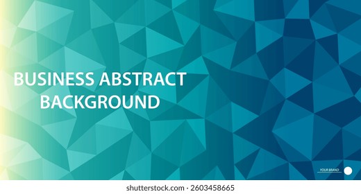 A gradient of blue and green forms a geometric polygon pattern with sharp edges and varying transparency, creating depth and a dynamic visual effect. The interplay of light and shadow.
