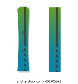 gradient blue green topsheet with black line hard snowboard 