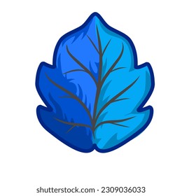 Gradient blue leaf image for template