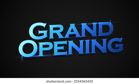 Gradient Blue Luxury and Elegant 3D Text of Grand Opening 