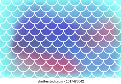 Gradient blue mermaid scales. Fish scales. Underwater sea pattern. Vector illustration. Perfect for print design for textile, poster, greeting card, invitation.