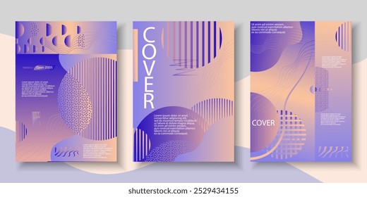 Flyer de diseño de cubierta rosa azul degradado, diseños creativos A4, Plantilla, carteles. Forma geométrica Abstractas para la identidad corporativa del cuaderno, marca, publicidad en redes sociales, promoción