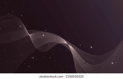 Gradient blue and pink wavy lines with dot background.