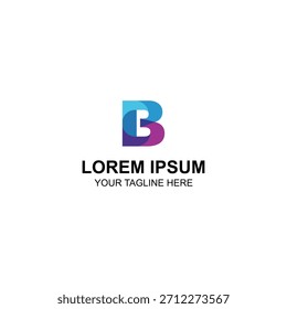 Gradient blue and purple shapes forming a bold abstract B with clean modern style.