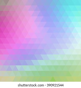 gradient blue, red. green, violet, cyan color and triangle polygon pattern background (vector)