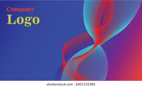 Gradient blue and red mesh with abstract background with a soft curve and smooth lighting