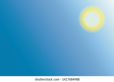 Gradient blue sky and sun
