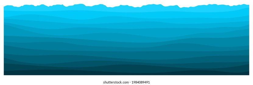 Gradient Blue Soil And Rock Layers. Subsurface Cross Section