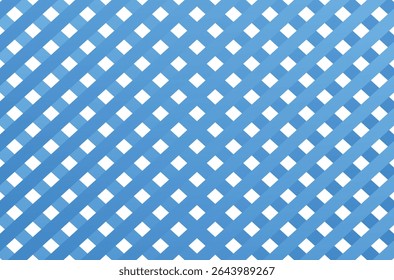 Gradient blue stripes intersecting in a diagonal square, weave background.