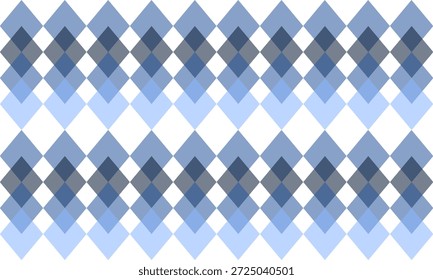 Gradiente azul tom diamante sobreposição repita o padrão de tira vertical, tabuleiro de xadrez, design de imagem repleto para impressão de tecido