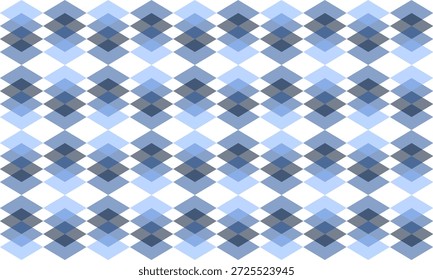 Gradiente azul tom diamante sobreposição repetir xadrez padrão, xadrez, design de imagem repleto para impressão de tecido