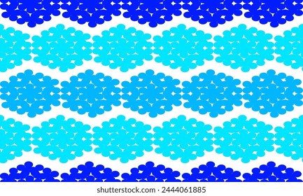 gradient Blue tone, hexagon flower block, circle dot design for fabric printing, seamless patter print background
