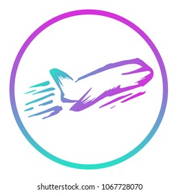 Gradient Blue, Violet, Pink Airplane Airport Transportation. Flat Line Icon, Sign, Symbol Isolated Background. Graphic Design Abstract Art, Elements, Vector Illustration EPS 10