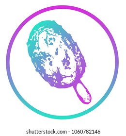 Gradient Blue, Violet, Pink Ice Cream Food. Flat Line Icon, Sign, Symbol Isolated Background. Graphic Design Abstract Art, Elements, Vector Illustration EPS 10