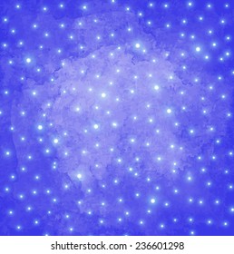 gradient blue watercolor background with lights stars