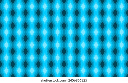 gradient blue wave background illustration vector image, blue gradient curve vertical column paper cut Thai traditional fabric patter