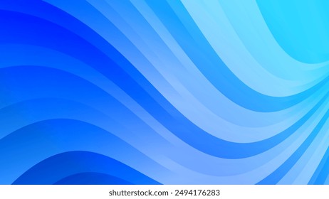 Forma de onda azul degradado, líneas geométricas fondo curvo suave