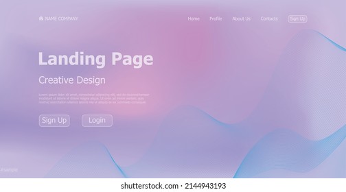 Gradient blue web template landing page digital website landing page design concept - Vector illustration
