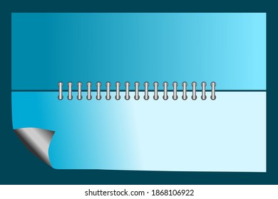 Gradient blue and white calender or notebook background vector