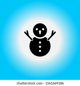 gradient blue white ice background with snowman icon vector illustration